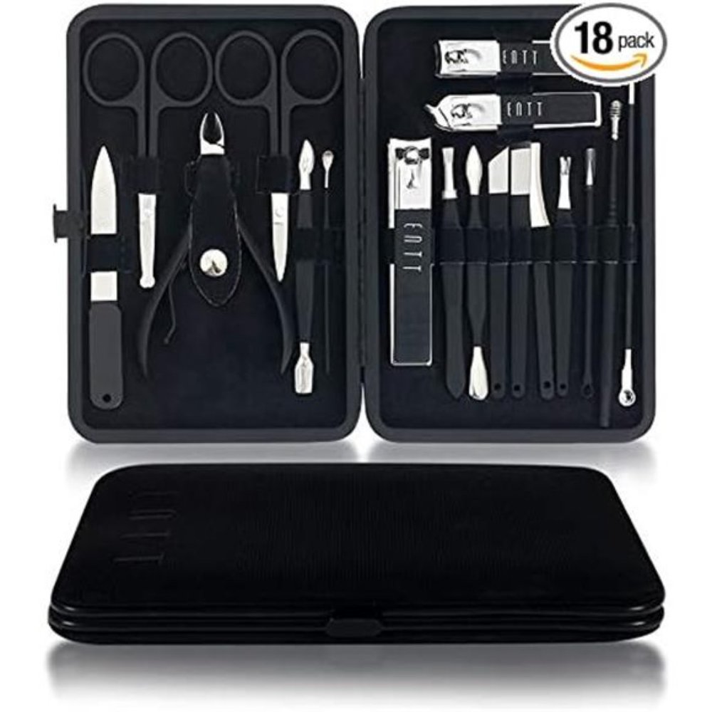Manicure Pedicure Set 18 in 1 Grooming Kit for Men Premium